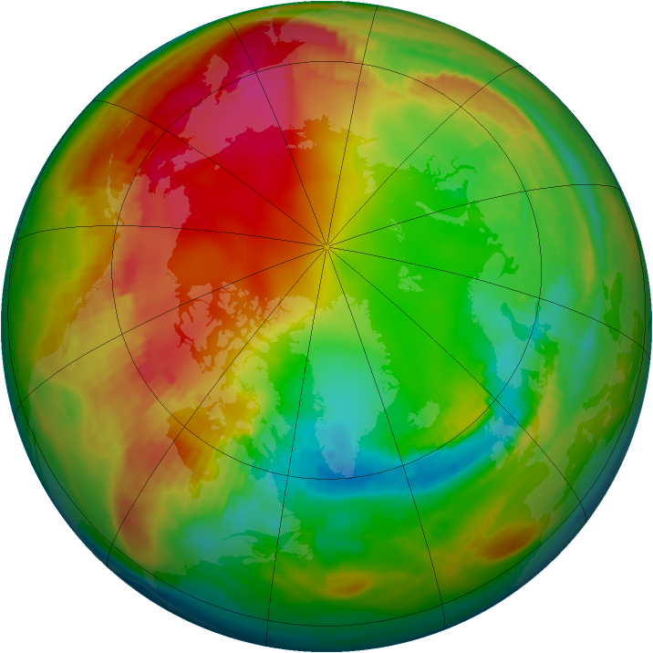Arctic ozone map for 24 January 1979